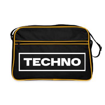 Techno music logo design - Retro Bag - black/gold - Front
