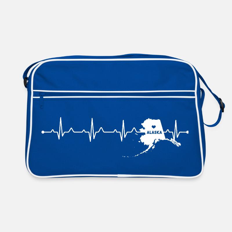 Title: Alaska Heartbeat Map Silhouette Home State  Retro Bag