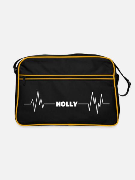 Vorname Holly - Retro Tasche - Schwarz/Gold - Vorne