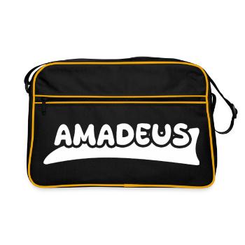 Geschenk für Amadeus - Retro Tasche - Schwarz/Gold - Vorne