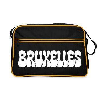 Brüssel Blasen Großer Tippfehler Weiß - Retro Tasche - Schwarz/Gold - Vorne