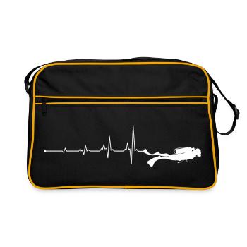 Heartbeat scuba diving - Retro Bag - black/gold - Front