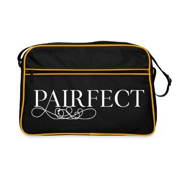 Abstract line art in pastel colors - Retro Bag - black/gold - Front