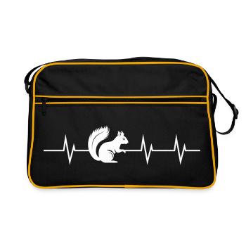 Heartbeat of a Squirrel - Retro Bag - black/gold - Front