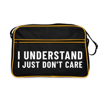 I Understand I Just Don't Care - Retro Bag - black/gold - Front