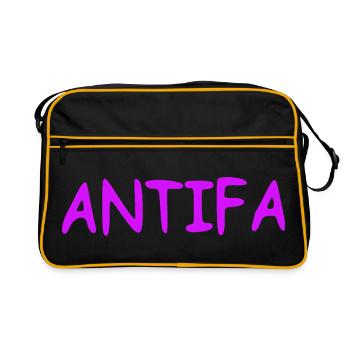 Antifa - lilac - Retro Bag - black/gold - Front