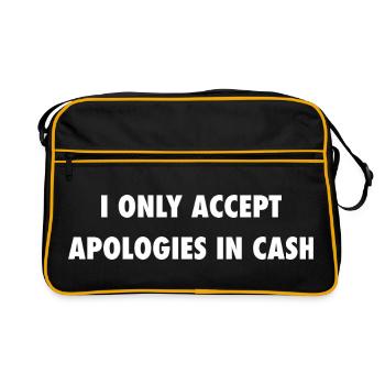 Lustiger Spruch Sarkasmus Humor - Retro Tasche - Schwarz/Gold - Vorne