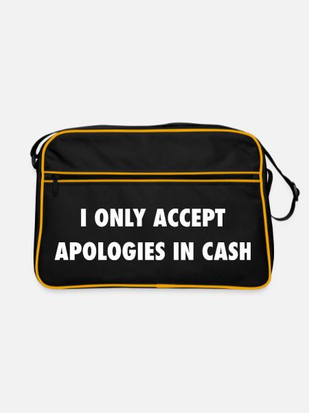 Lustiger Spruch Sarkasmus Humor - Retro Tasche - Schwarz/Gold - Vorne