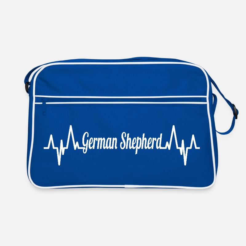 Schäferhund Herzschlag Retro Tasche