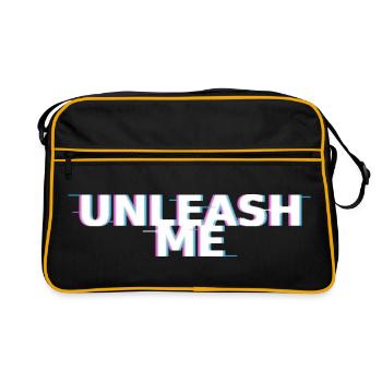 UNLEASH ME Glitch Shirt – Bold Streetwear - Retro Bag - black/gold - Front