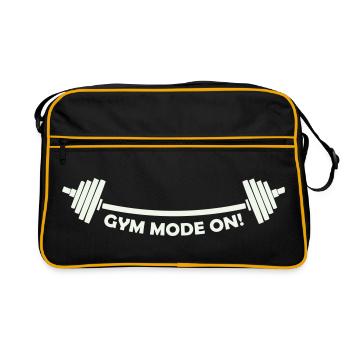 Gym Mode On Barbell - Retro Tasche - Schwarz/Gold - Vorne