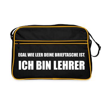 Teacher's saying: No matter how empty your wallet - Retro Bag - black/gold - Front