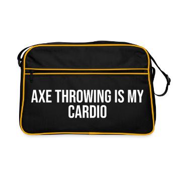Axe Throwing Shirt - Retro Tasche - Schwarz/Gold - Vorne