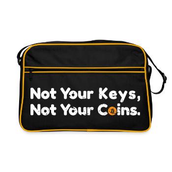 Not Your Keys. Not your Coins Bitcoin Zitat - Retro Tasche - Schwarz/Gold - Vorne