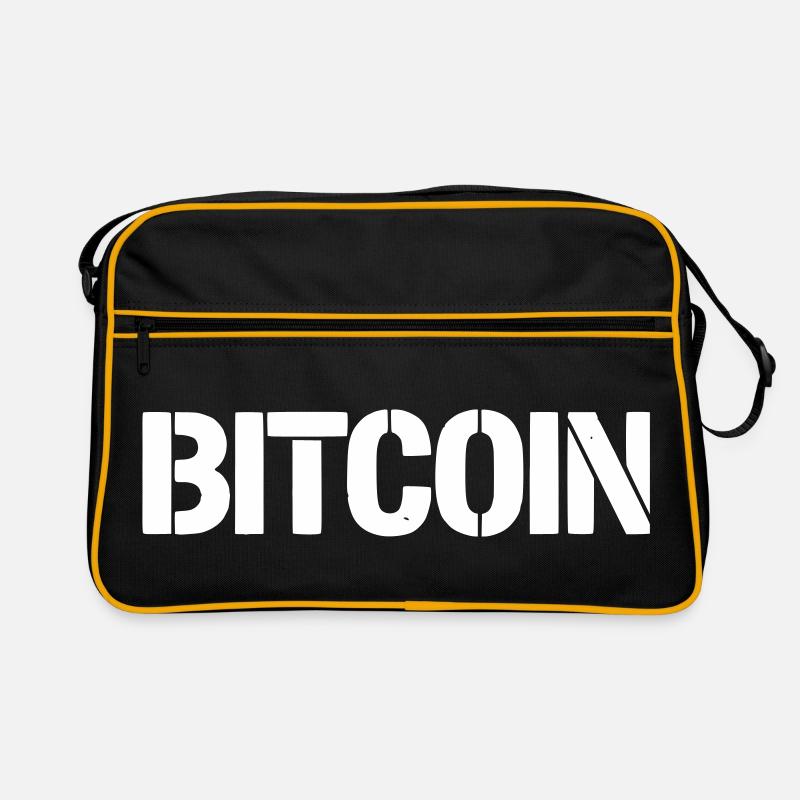 Bitcoin Schriftzug Stencil Clean Retro Tasche