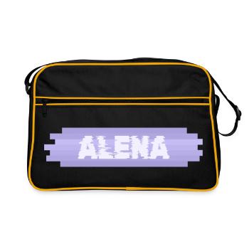 Alena als Mutter - Retro Tasche - Schwarz/Gold - Vorne