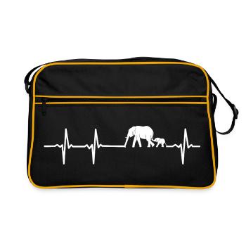 Elephant Heart on Lifeline - Retro Bag - black/gold - Front