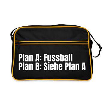 Plan A Football – Plan B - Retro Bag - black/gold - Front