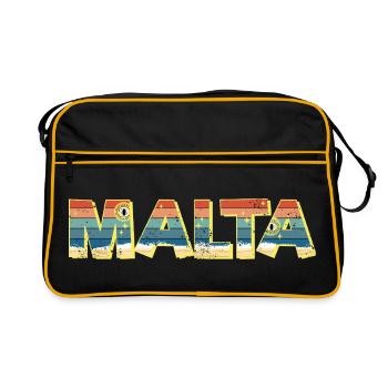 Souvenir vintage rétro de vacances sur la plage de Malta Island - Sac Retro - noir/or - Devant
