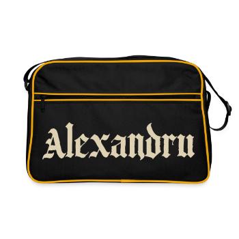 Alexandru Gothic Monogram - Retro Bag - black/gold - Front