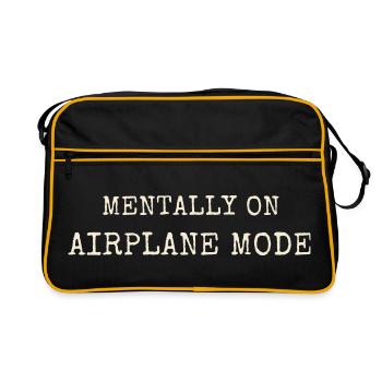 Mentally On Airplane Fashion Saying Introvert - Retro Bag - black/gold - Front