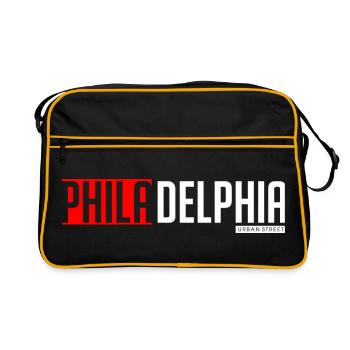 Colorful text-based design of Philly and Delta - Retro Bag - black/gold - Front