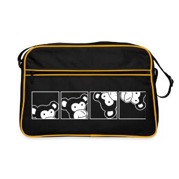 Singe dans un cadre photo – Photo Art Jungle Banana - Sac Retro - noir/or - Devant