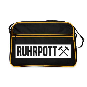 Ruhrpott - Ruhr Pott - Zeche - Zollverein - NRW - Retro Bag - black/gold - Front