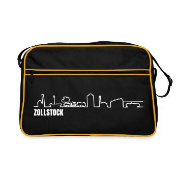 Zollstock_skyline_weiss_einfach - Retro Bag - black/gold - Front