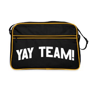 Hourra, l’équipe ! Hourra, équipe de fans de sport sans méfiance - Sac Retro - noir/or - Devant