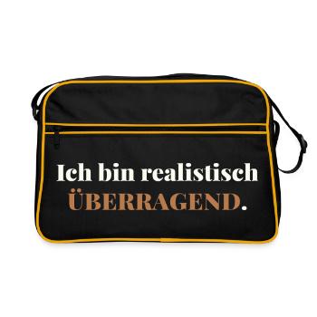 I am realistically outstanding – elegantly honest - Retro Bag - black/gold - Front