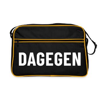 Dagegen einfach nur dagegen grundsätzlich dagegen - Retro Tasche - Schwarz/Gold - Vorne