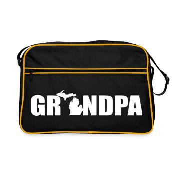 Grandpa Michigan Pride State Father's Day Funny - Retro Bag - black/gold - Front