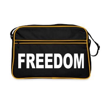 Freedom Typography Statement Design - Retro Bag - black/gold - Front