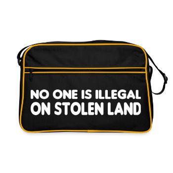 No One Is Illegal On Stolen Land - Illegality - Retro Bag - black/gold - Front