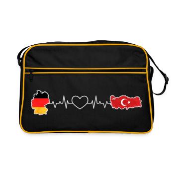 Le battement de cœur de l’Allemagne et de la Turquie - Sac Retro - noir/or - Devant