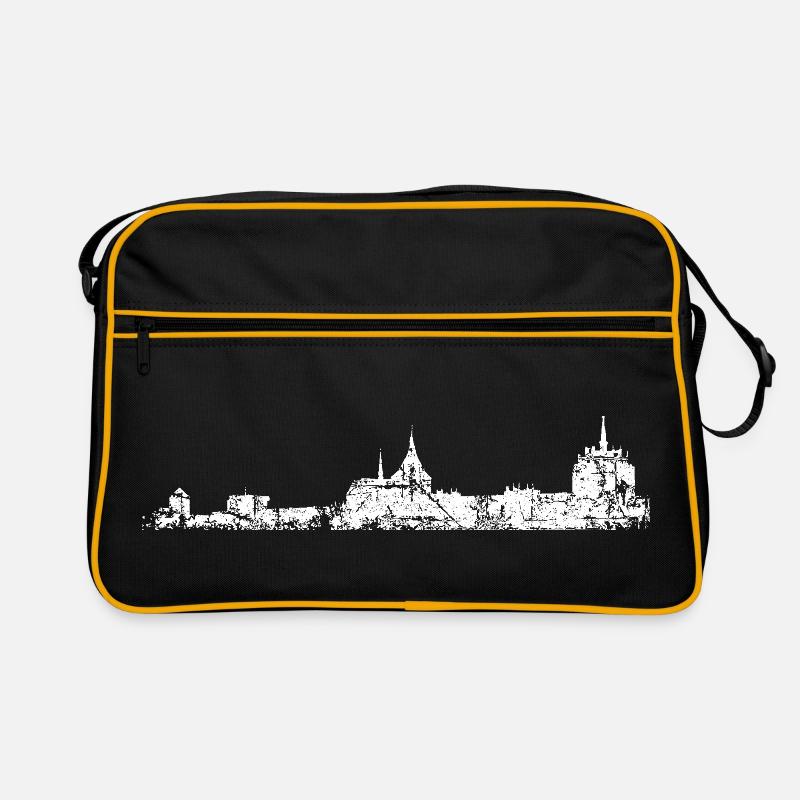 Rostocker Skyline (Vintage/Weiß) Rostock Retro Tasche