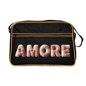 Amore Plush Stitch Patchwork Gift - Retro Bag - black/gold - Front