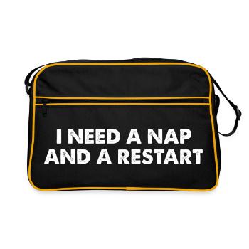 I Need A Nap And A Restart - Retro Bag - black/gold - Front