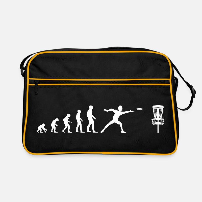 Evolution Of Disc Golf Disc Golf Player Frisbee - Retro Bag - black/gold
