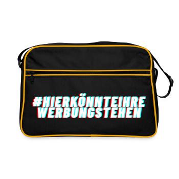 Hier könnte Ihre Werbung stehen Glitch Look - Retro Tasche - Schwarz/Gold - Vorne