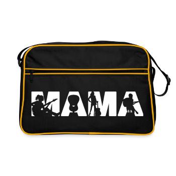 Akustikgitarre Mama Musik Gitarrensängerin Geschenk - Retro Tasche - Schwarz/Gold - Vorne
