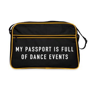 My Passport Is Full Of Dance Events Salsa Bachata - Retro Tasche - Schwarz/Gold - Vorne