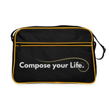 Composez votre vie – Attitude envers la vie pour les acteurs - Sac Retro - noir/or - Devant