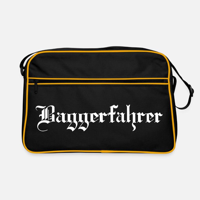 Der Baggerfahrer - Retro Tasche - Schwarz/Gold