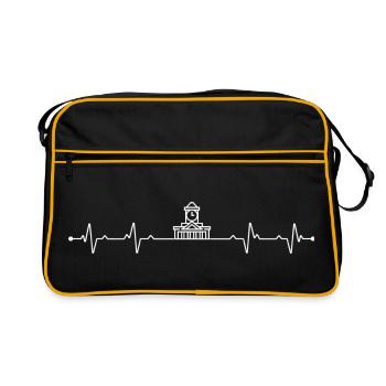 Heartbeat Brisbane city hall - Retro Bag - black/gold - Front