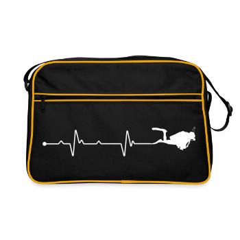 Poignée de main battement de cœur - Sac Retro - noir/or - Devant
