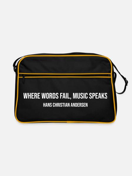 Là où les mots manquent, la musique parle - Sac Retro - noir/or - Devant
