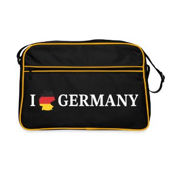 I love Germany Deutschland - Retro Bag - black/gold - Front