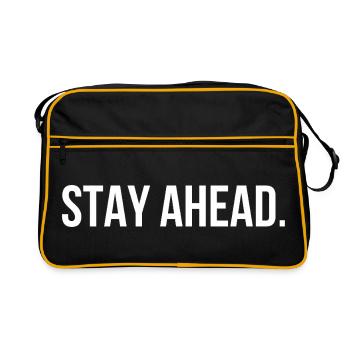 GARDEZ UNE LONGUEUR D’AVANCE. | Greyline Officiel - Sac Retro - noir/or - Devant